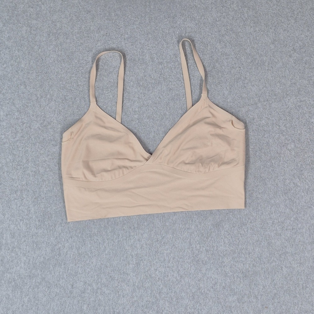 Abercrombie & Fitch Women Bra Small Beige Bralette Wireless Pullover Adjustable